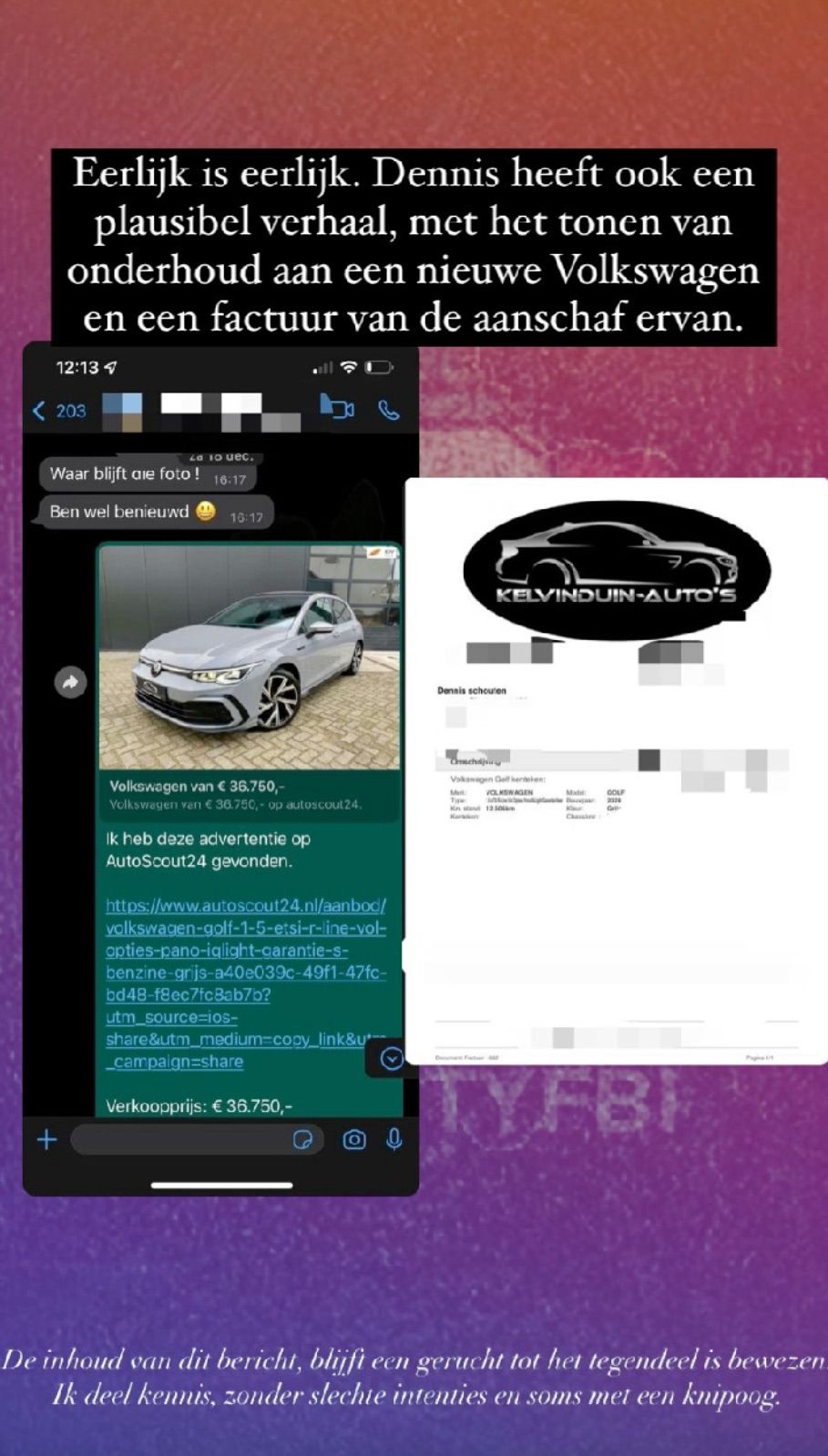Donaties van Roddelpraat gaan goed: Dennis Schouten schijnt Porsche te hebben gekocht van 84.995 euro
