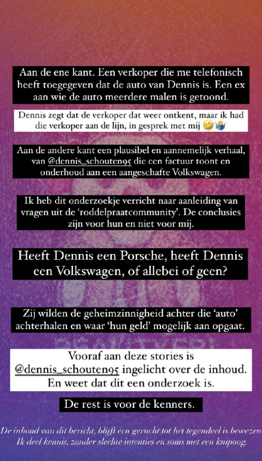 Donaties van Roddelpraat gaan goed: Dennis Schouten schijnt Porsche te hebben gekocht van 84.995 euro