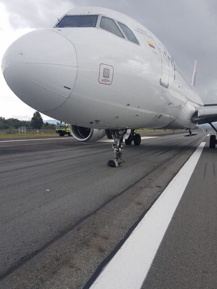 Gezocht, nieuw voorwiel voor Airbus A320 na noodlanding op Medellin