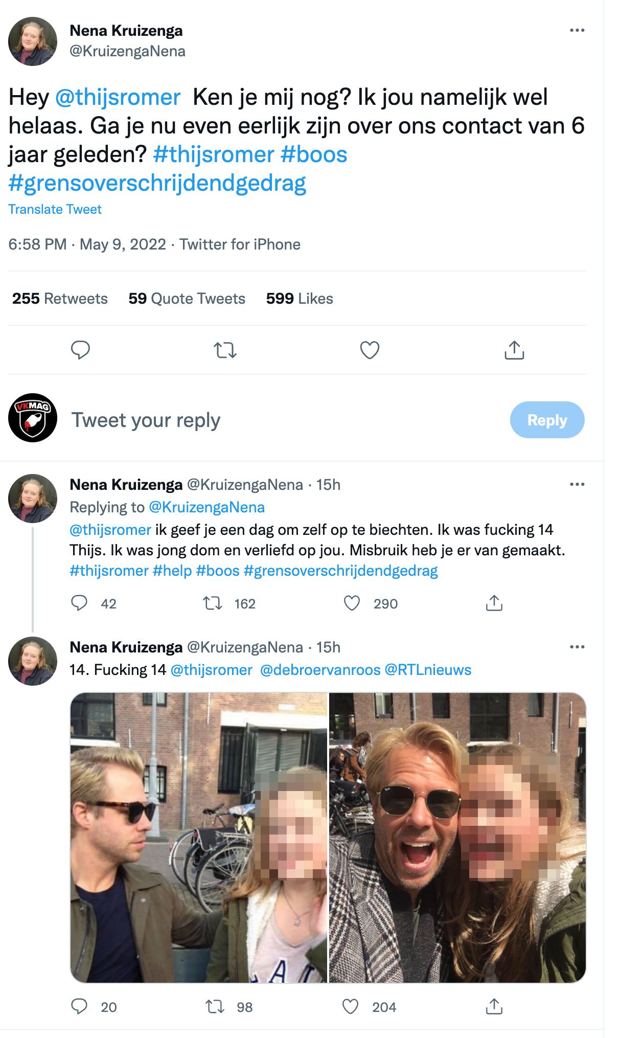 Thijs Römer nu ook onder vuur na ernstige beschuldigingen van destijds 14-jarig meisje