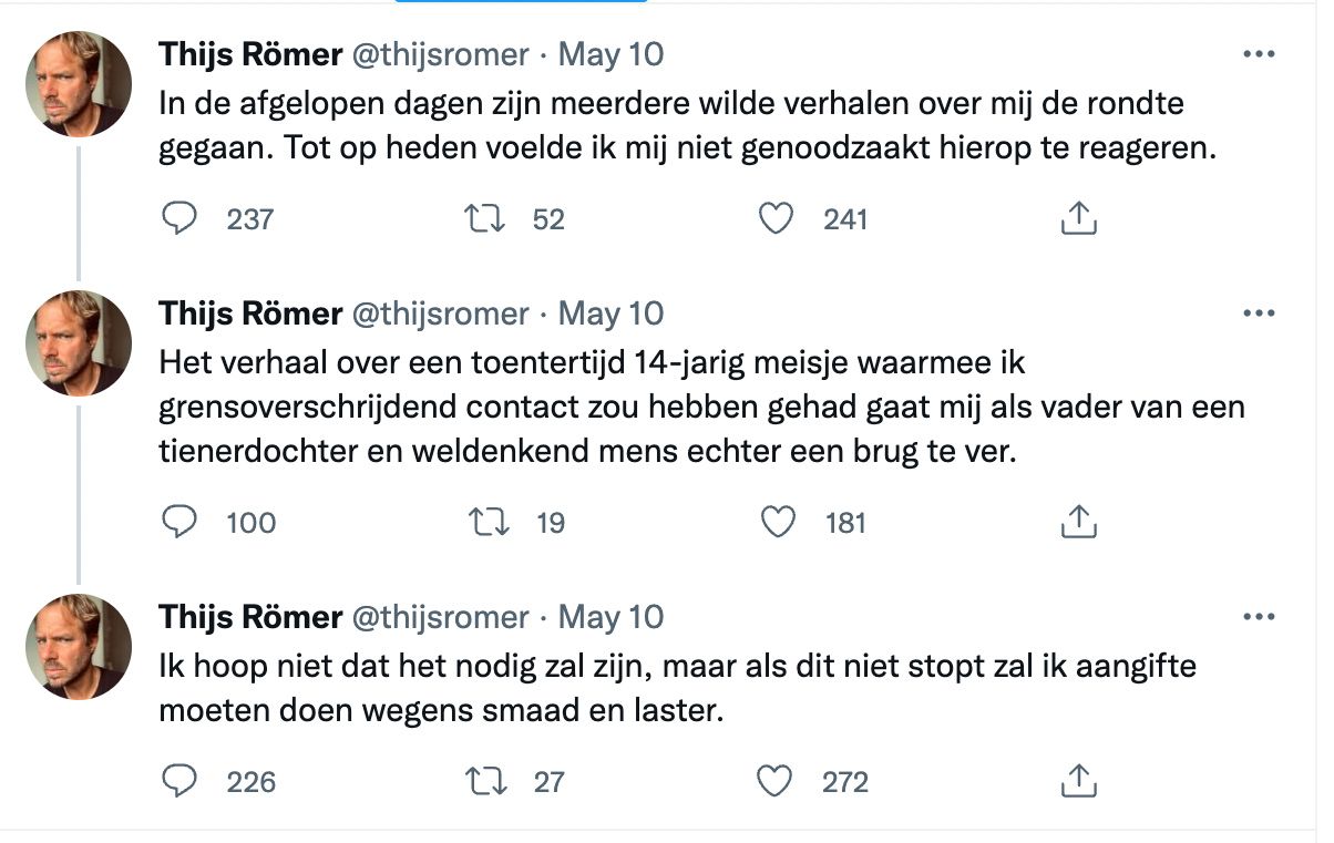 Nena, meisje dat beweert slachtoffer te zijn van Thijs Römer, heeft spijt van Tweet