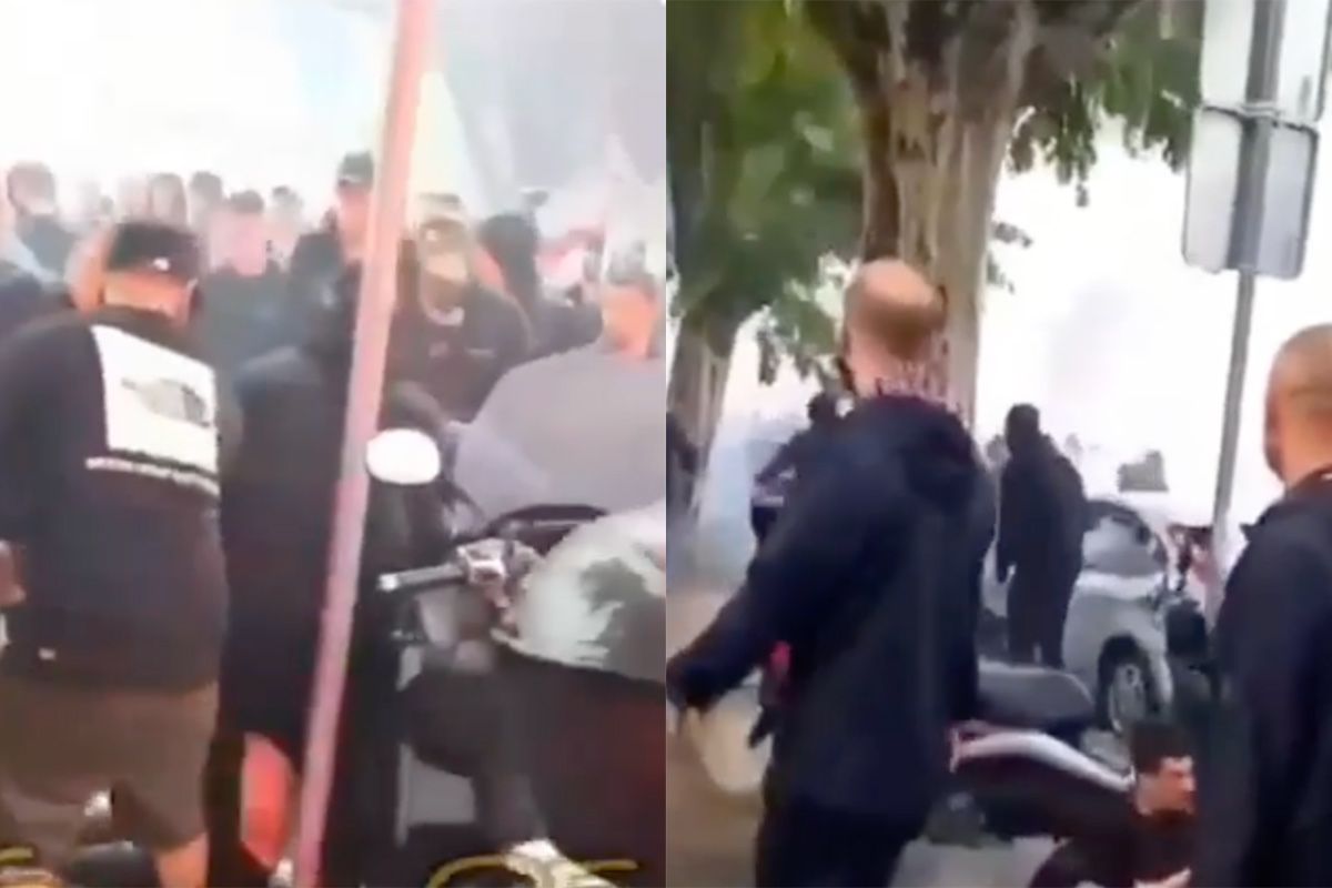 Beelden gaan rond van Feyenoord hooligans die hooligan van Marseille te grazen hebben genomen