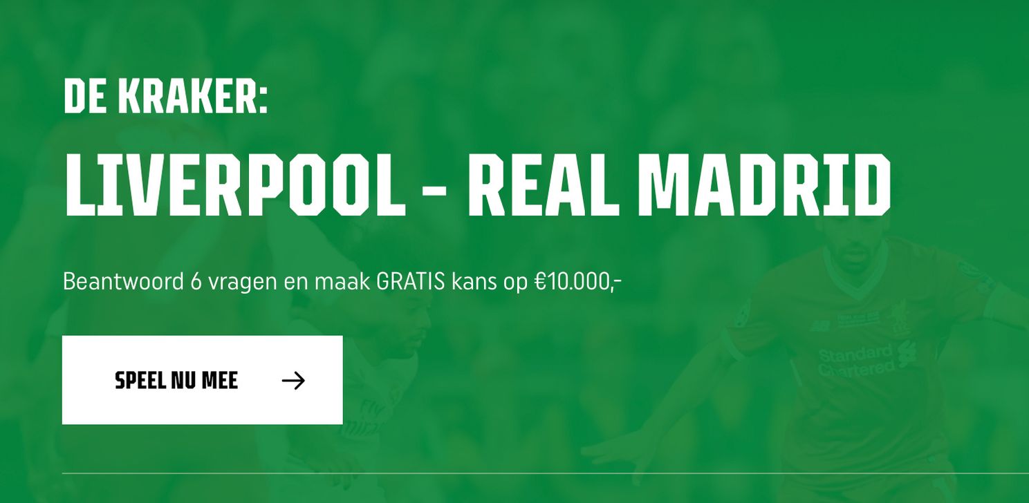 Beantwoord 6 vragen over Liverpool - Real Madrid en win 10.000 euro!