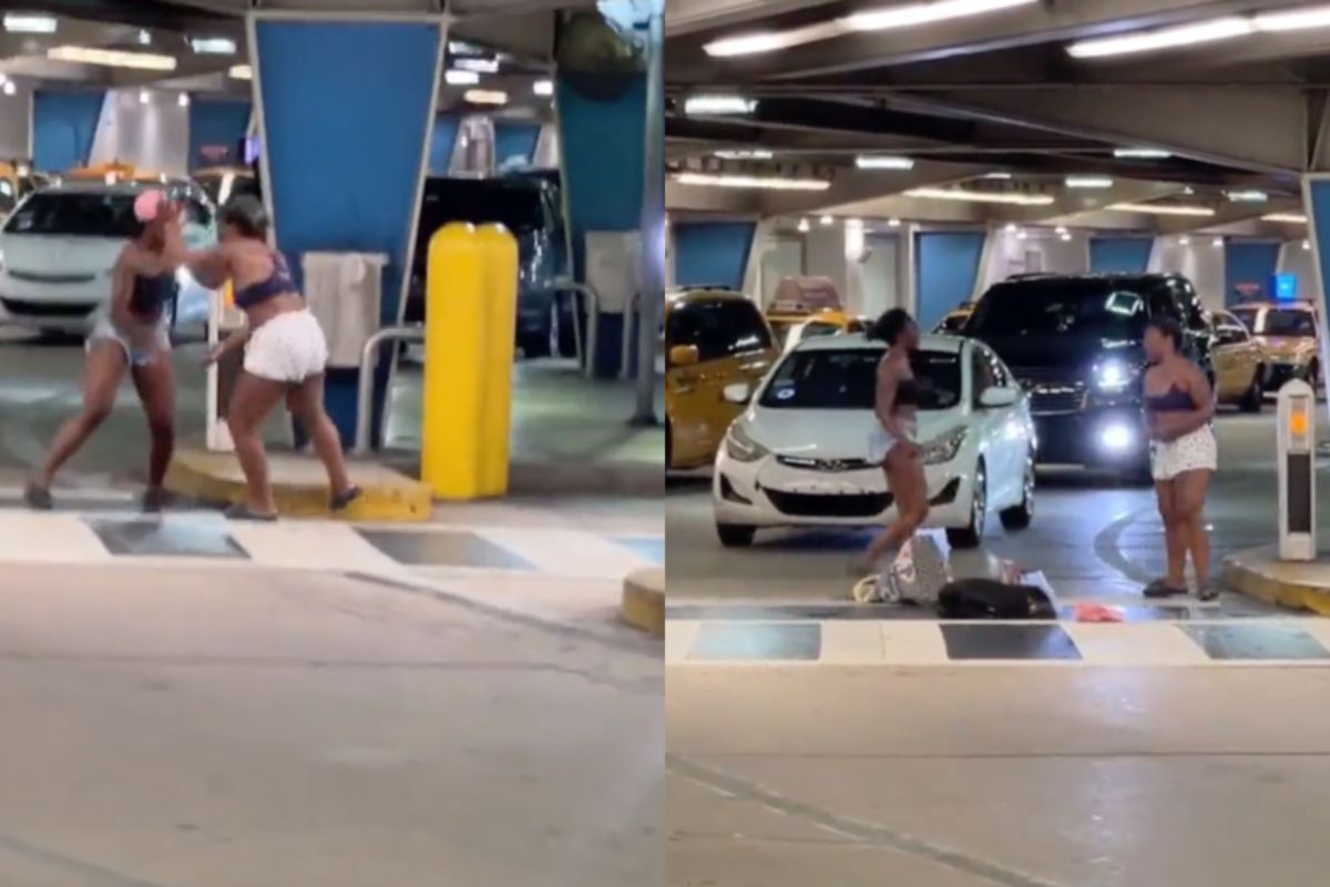 Miami Airport heeft heel even wel iets weg van een mix tussen MMA octogon en striptent
