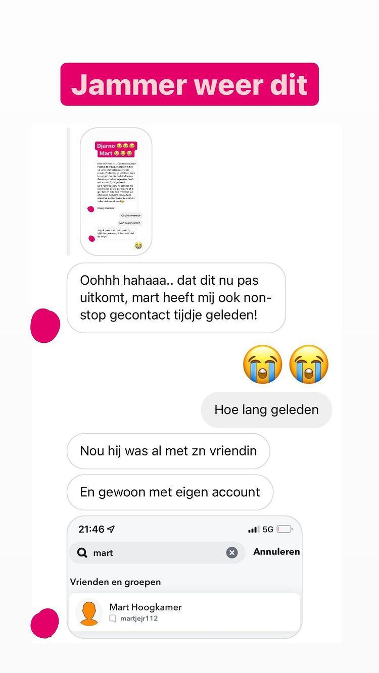 Mart Hoogkamer zou weleens vreemd gaan via Snapchat