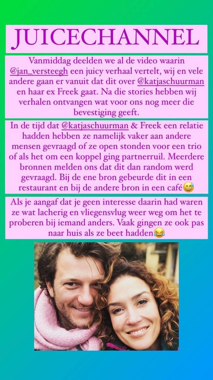 Katja Schuurman vroeg Jan Versteegh om trio in een restaurant