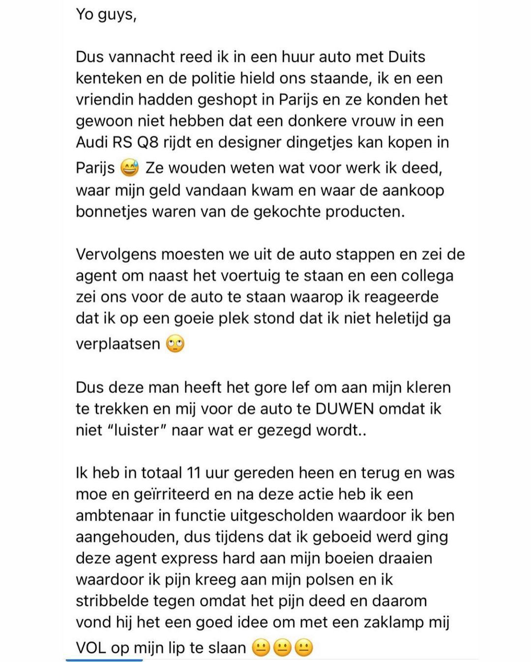 Vonneke Bonneke scheldt per ongeluk agent uit, wordt meegenomen en trekt racismekaart