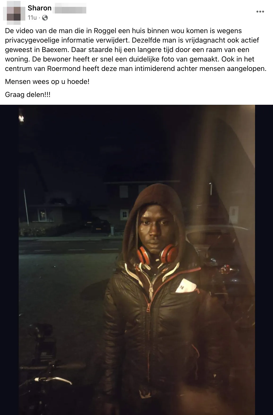 Man in Limburg gluurt bij mensen naar binnen en loopt ook zomaar met mensen mee naar binnen