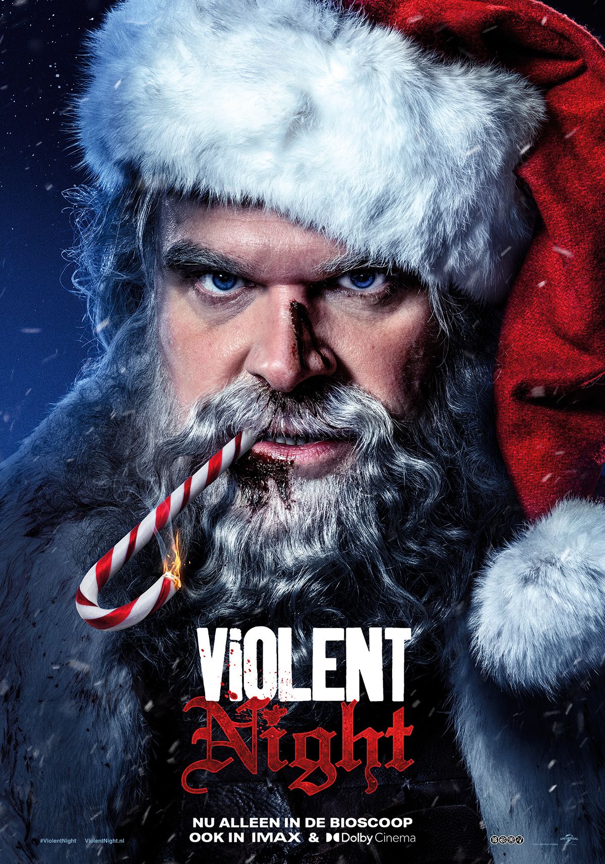De filmposter van 'Violent Night'. De film draait nu in de bioscoop.