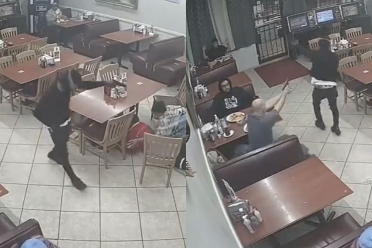 CCTV: Game-over voor overvaller in Houston