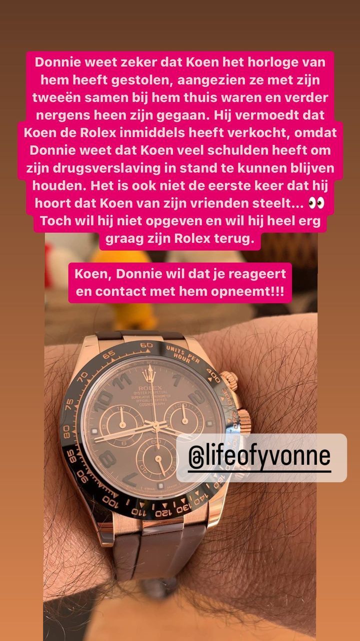 Wait what: Koen Pieter van Dijk aka Koen Kardashian zou Rolex hebben gestolen van vriend