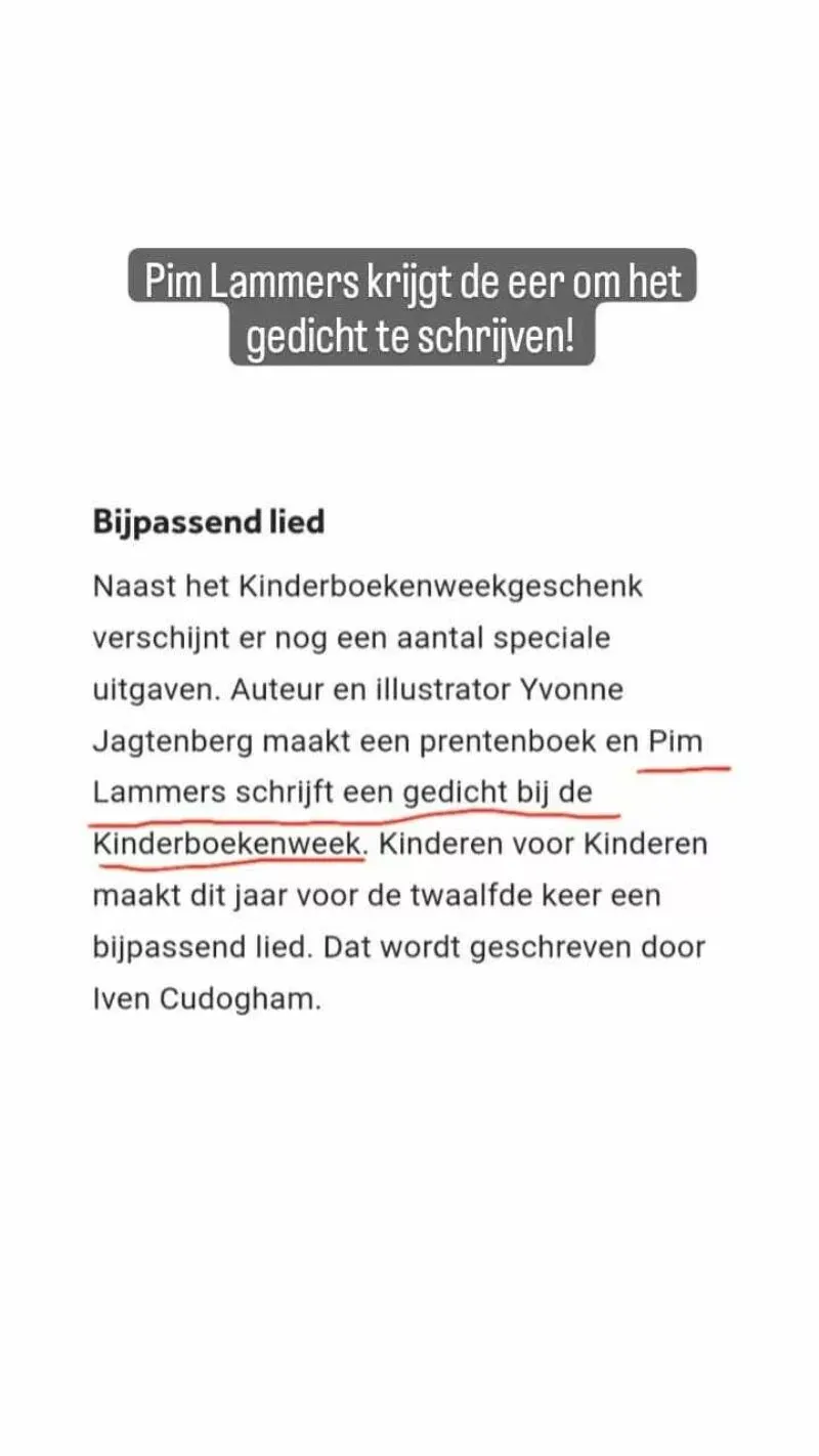 Ophef over schrijver gedicht Kinderboekenweek Pim Lammers door zeer dubieuze teksten