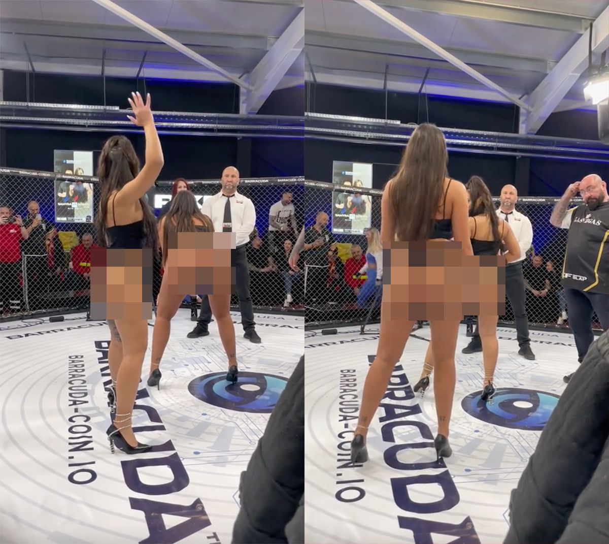 Ook een mooie sport: Dames slaan elkaar een rood achterwerk