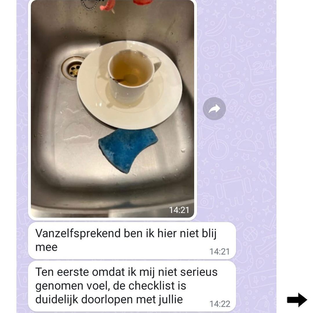Airbnb-host helemaal door het lint wegens kop en schotel in de wasbak