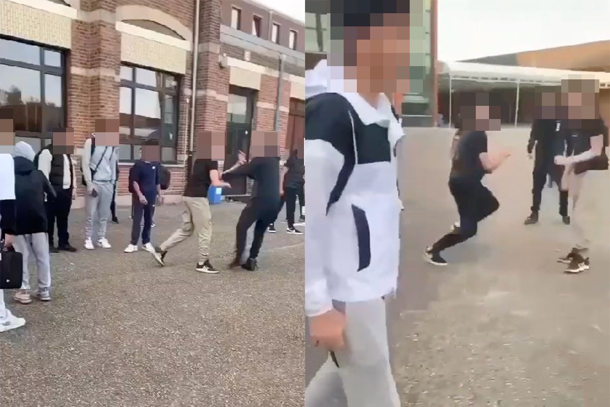 thumb vk gezellig potje matten op het schoolplein maar een persoon durft pas later mee te doen