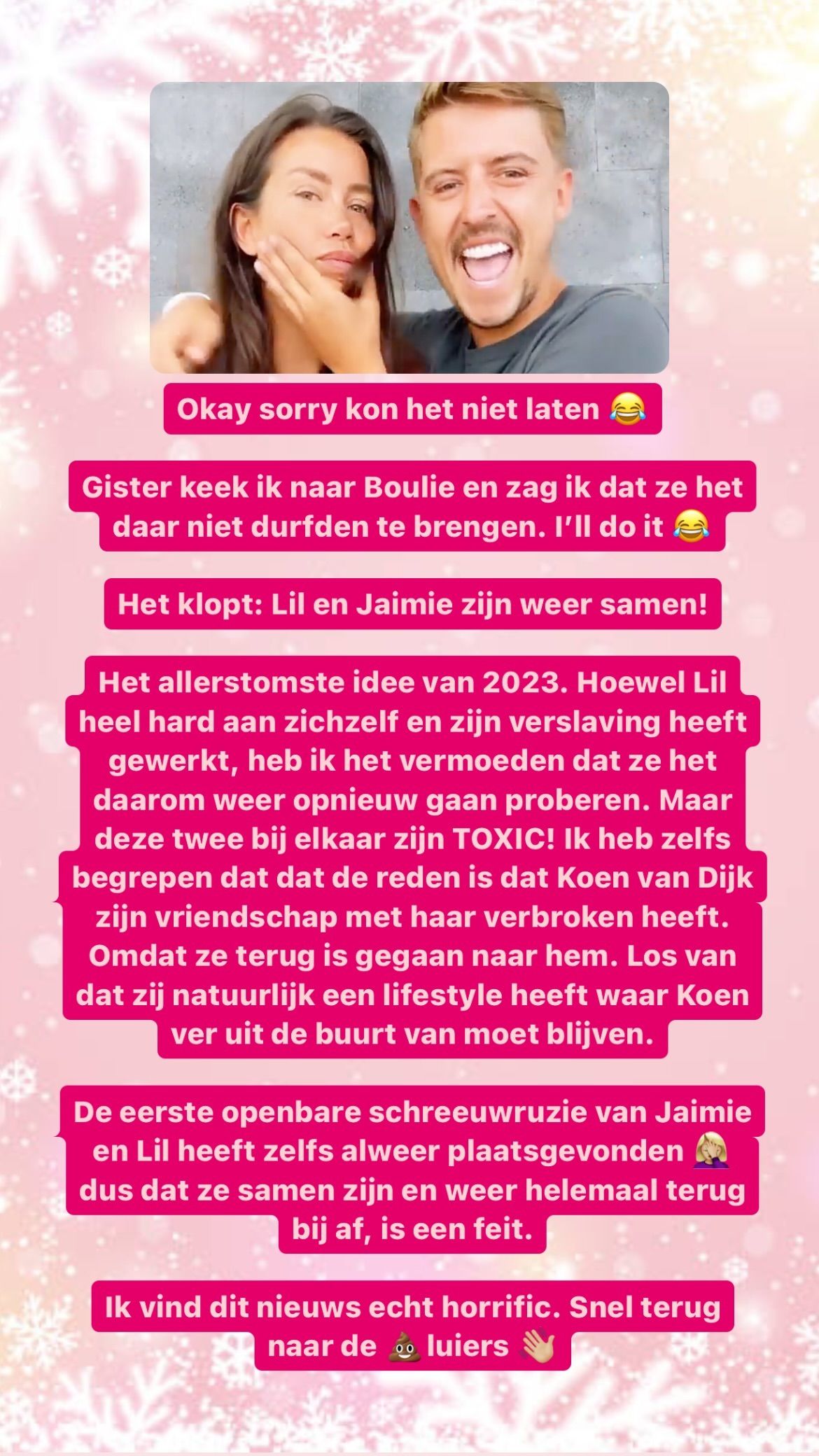 Volgens Yvonne Coldeweijer zijn Lil Kleine en Jaimie Vaes weer samen