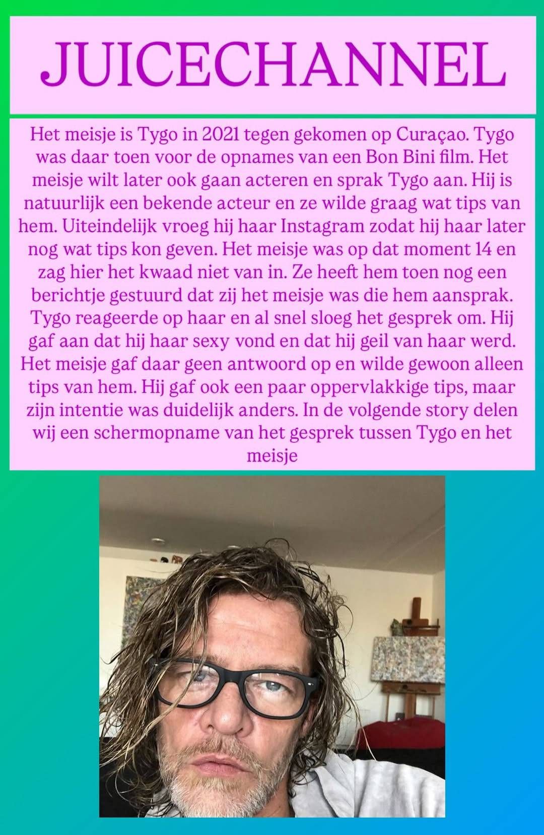 Pikante berichten van Tygo Gernandt aan minderjarig meisje gelekt