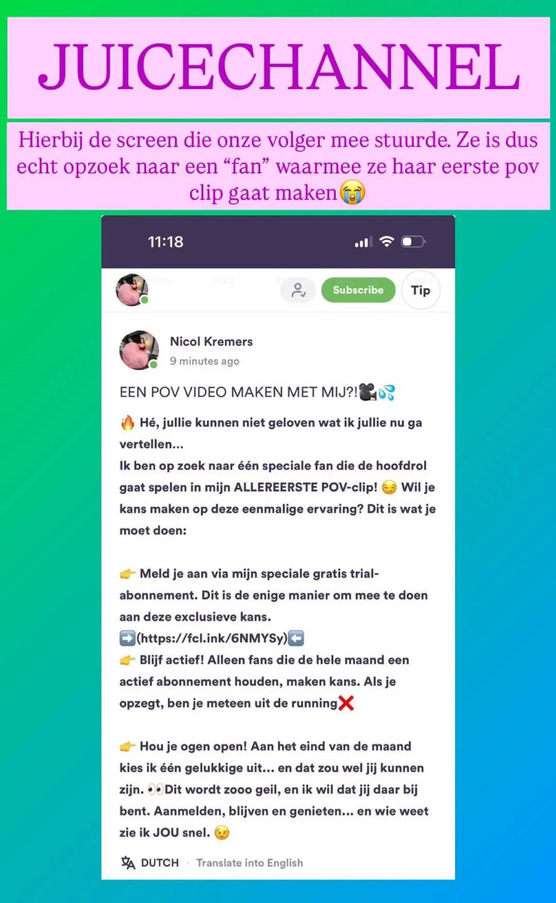WTF: Een fan krijgt de kans om eerste POV-natuurvideo met Nicol Kremers te maken