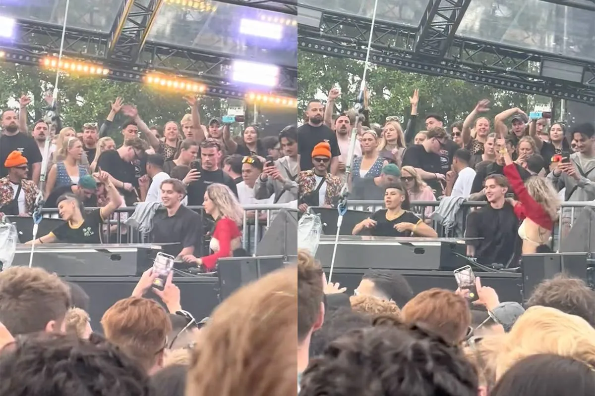 En toen trok DJ Jazzy op Verknipt haar bovenstukje uit om nog harder te gaan