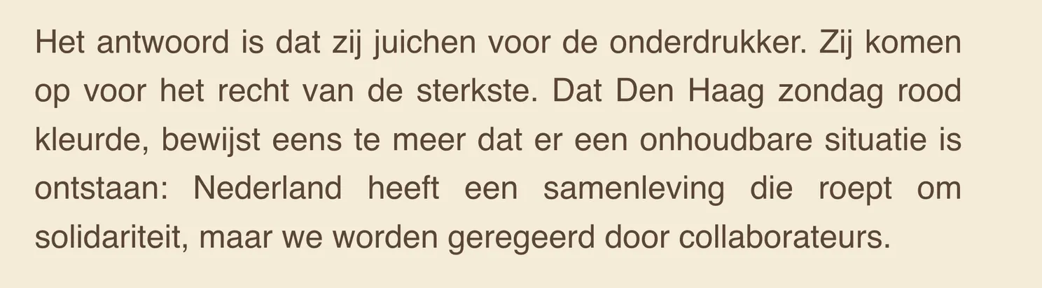 Caroline van der Plas wil geen collaborateur worden genoemd