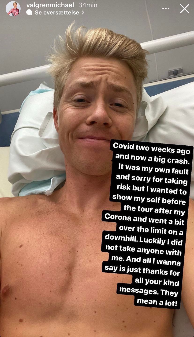 Valgren deed na zijn val zijn verhaal op Instagram.&nbsp;