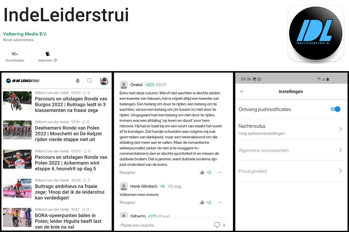 Terug van weggeweest: Volg het laatste wielernieuws via de In de Leiderstrui-app!