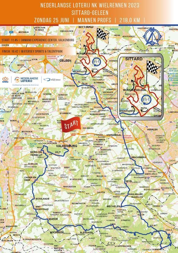Parcours NK wielrennen 2023 bekend; startplaats Valkenburg, finish in Sittard-Geleen