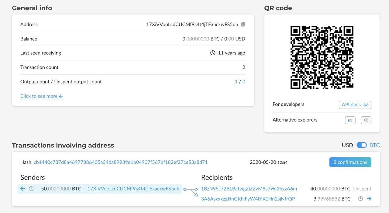 11 jaar oude Bitcoin (BTC) voor het eerst verstuurd, afzender onbekend
