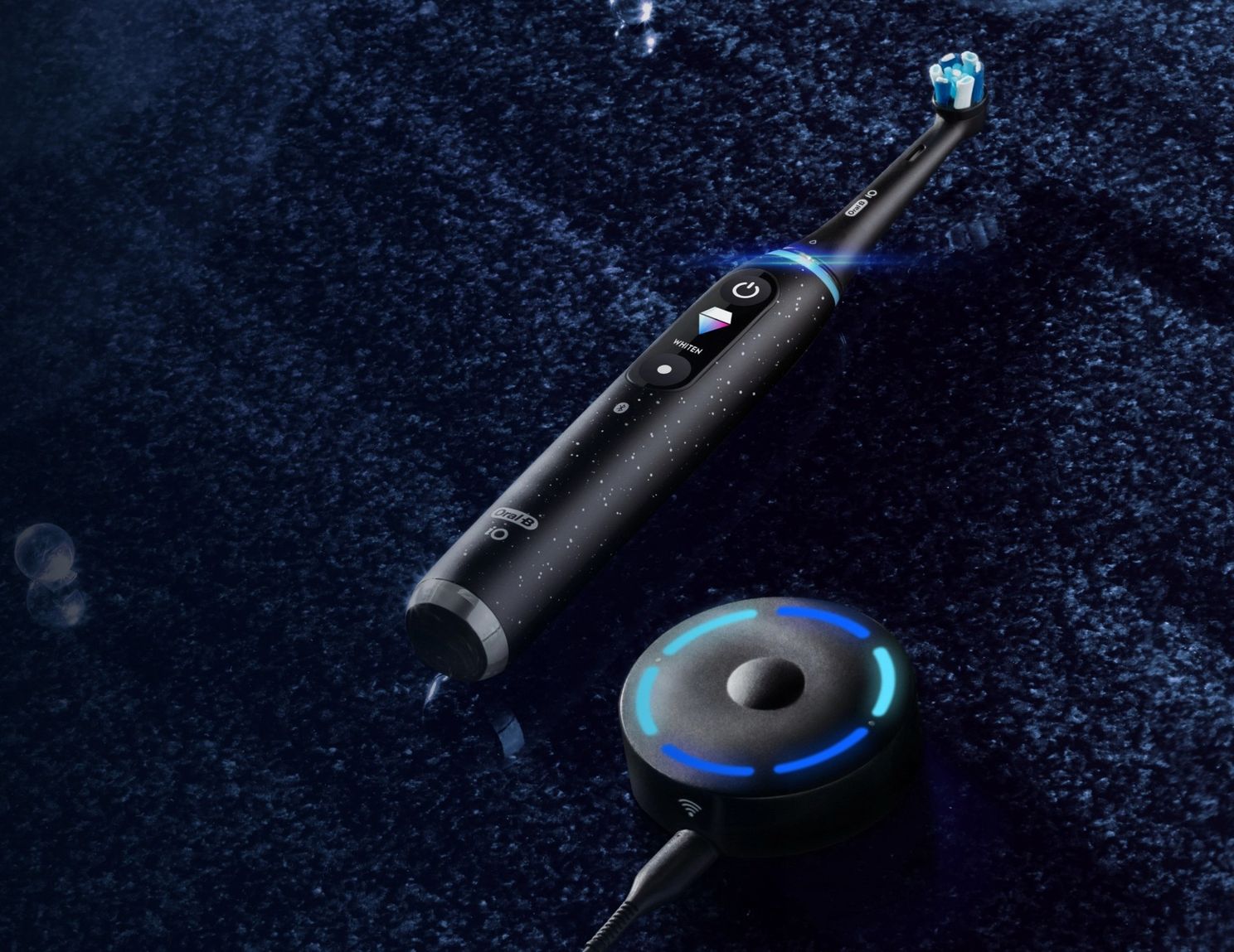 New smart Oral-B iO10 toothbrush shows brushing results on charging station