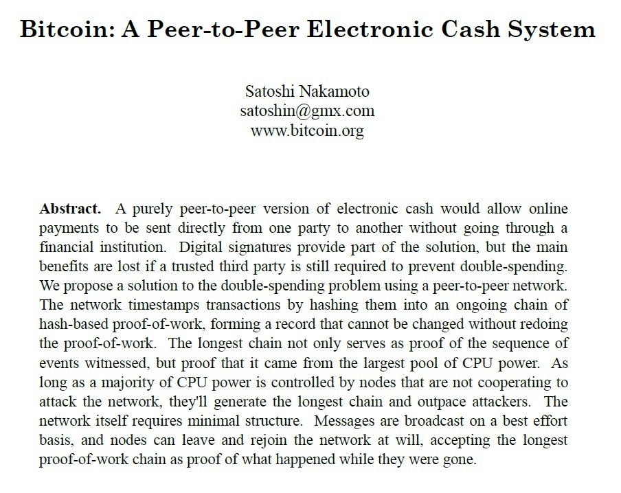 Legendarische Bitcoin whitepaper viert vandaag 13e verjaardag