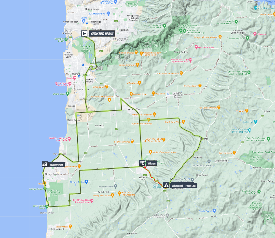 PREVIA Etapa 5 Tour Down Under 2024 La subida a Old Willunga Hill