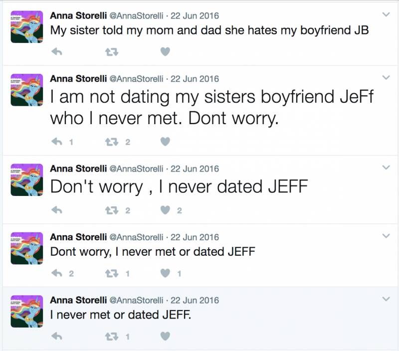 Hysterische vrouw in restaurant blijkt 18 + webcam dame Anna Storelli te zijn