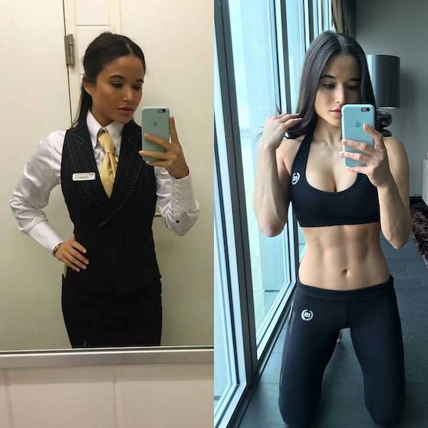 Dames in en uit hun dagelijkse uniform