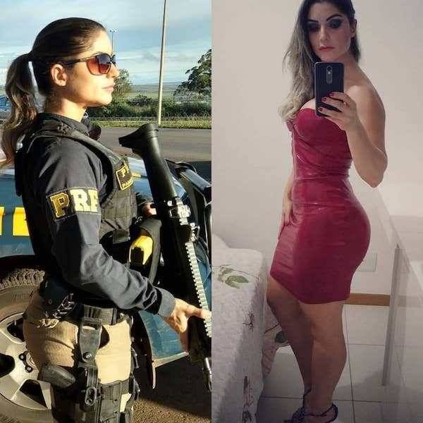 Dames in en uit hun dagelijkse uniform