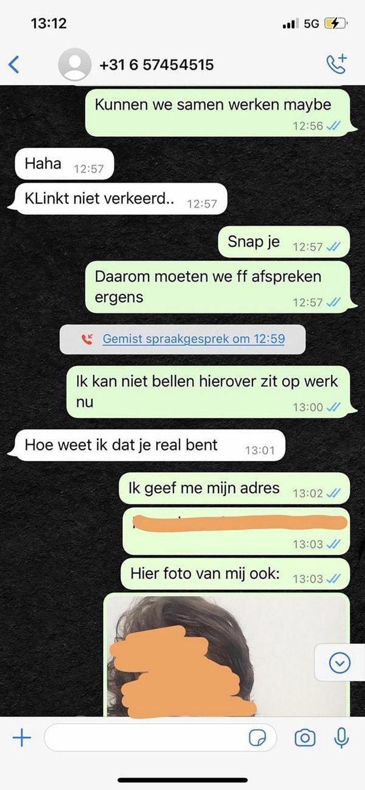WhatsApp oplichter ruikt meer geld, maar tuint er vol in