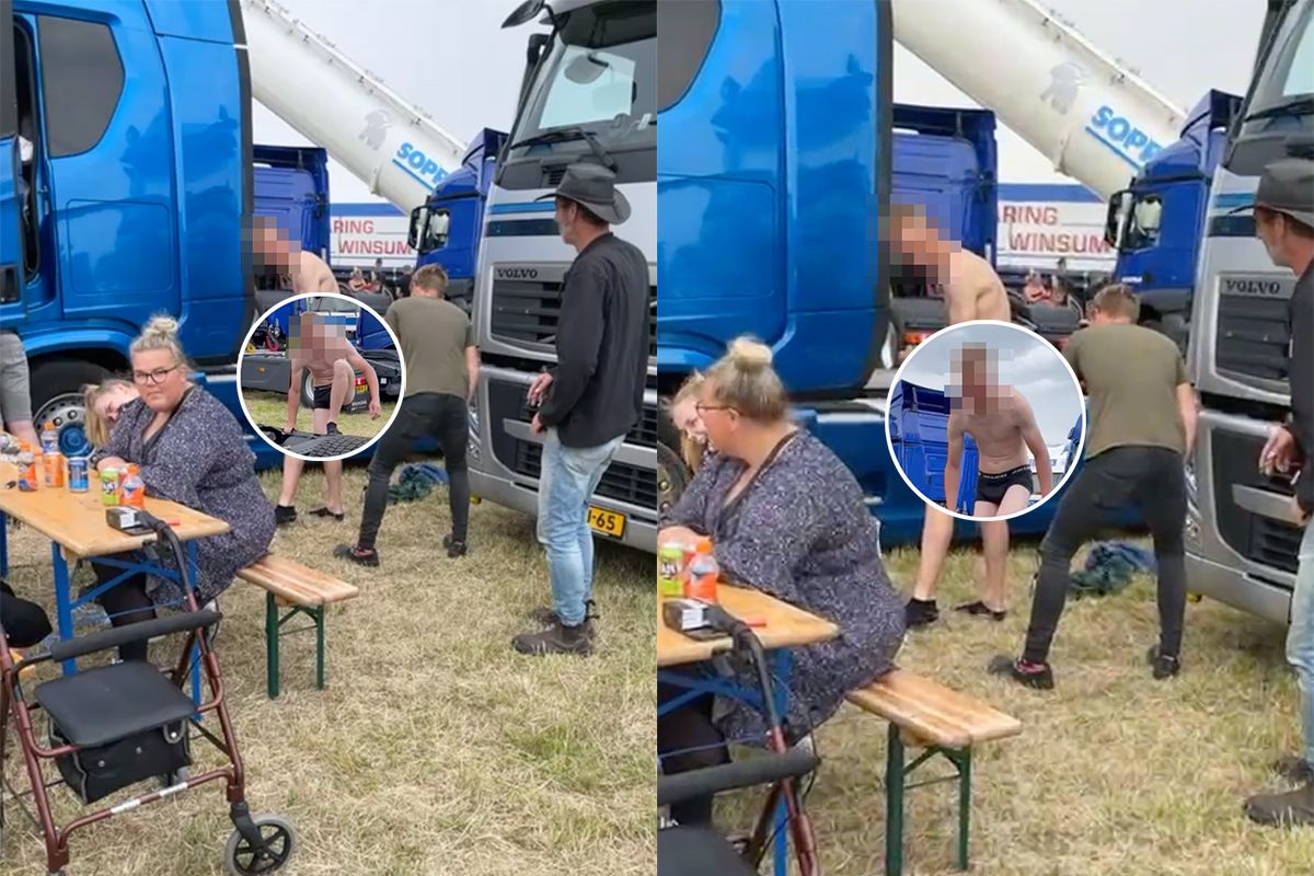 Ondertussen op Truckshow Ulrum: Vet van koppelschotel krijg je moeilijk eraf