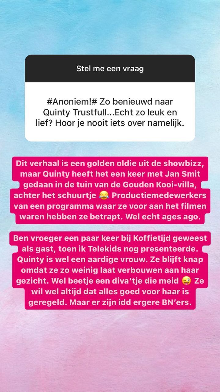Wait what Jan Smit heeft avontuurtje met Quinty Trustfull gehad en zijn betrapt VK Magazine Wait what Jan Smit heeft avontuurtje met Quinty Trustfull gehad en zijn betrapt VK Magazine