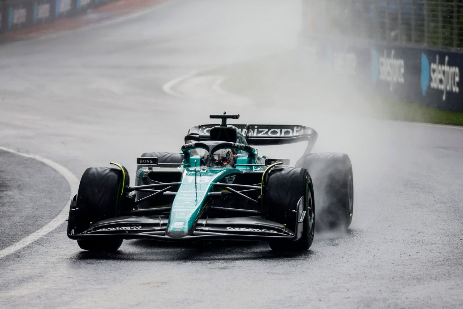 Gaat het regenen tijdens de kwalificatie voor de F1 Grand Prix van Canada 2023? (Foto Aston Gaat het regenen tijdens de kwalificatie voor de F1 Grand Prix van Canada 2023? (Foto Aston