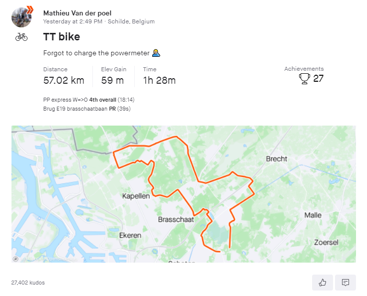 Van der Poel bezig met Boedapest? Alpecin-Fenix-renner traint op de tijdritfiets