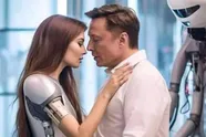 Bizarre foto's van Elon Musk die zoent met robots gaan keihard viraal: "Ook een mannenversie!?"