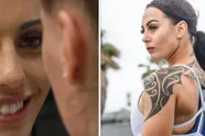 Australische bokser Cherneka Johnson laat zich wegen met gebodypaint OnlyFans-topje