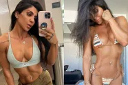 Bodybuildster die van vliegtuig werd gegooid wegens 'te naakt' deelt enkele zeer pikante foto's