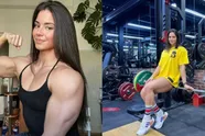 Is deze brunette de knapste bodybuildster ter wereld? Prachtig snoetje maar je wil geen ruzie met haar