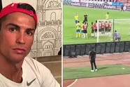 Cameraman ziet sterretjes wanneer Cristiano Ronaldo vrije trap op zijn knikker schildert