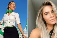 Bloedmooie stewardess Chelsey ruilt haar werkkledij voor pikante lingerie (foto's)