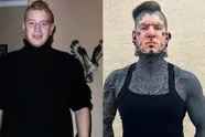 Vader die van top tot teen getatoeëerd is, toont ongelooflijke transformatie op 12 jaar tijd (foto's)