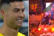 Geweldige tifo voor Cristiano Ronaldo, die de fans bedankt met fenomenale vrije trap