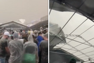 Chaos tijdens F1-kwalificaties in Sao Paulo: hevige storm vernielt tribune, fans slaan op de vlucht