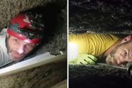 Mensen 'kunnen niet ademen' terwijl ze video bekijken van speleologen die vastzitten in extreem smalle grot