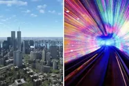 Simulatie van een reis rond de aarde met de snelheid van het licht zal je compleet omver blazen